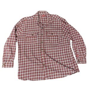 McCormick Farmall‎ IH Red Plaid Flannel Shirt Men's 2XL 100% Cotton Button Up